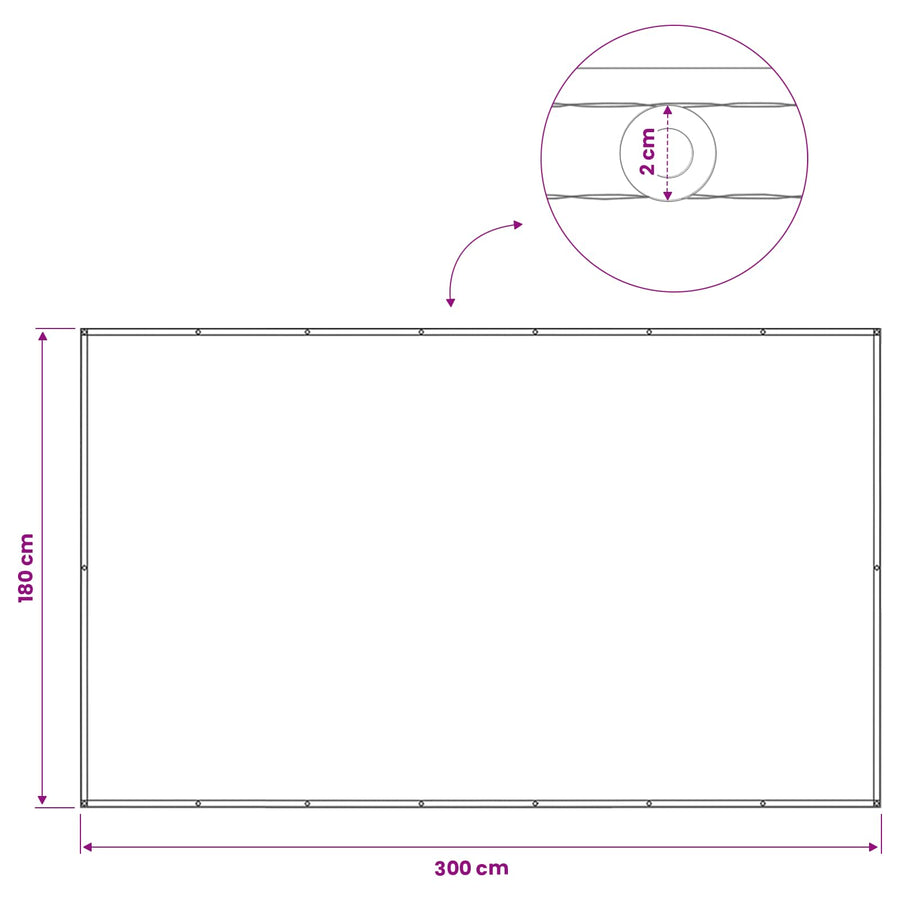 Balkon Privacy Scherm 180 x 300 cm Stof met PU-coating