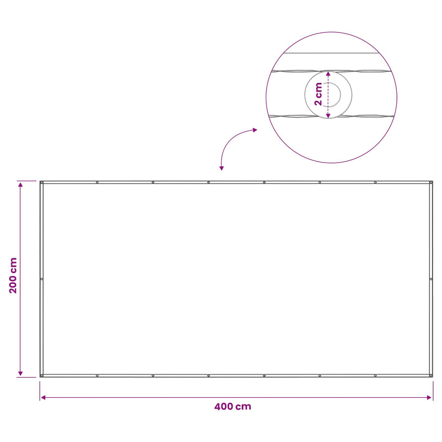 Balkon Privacy Scherm 200 x 400 cm Stof met PU-coating Taupe