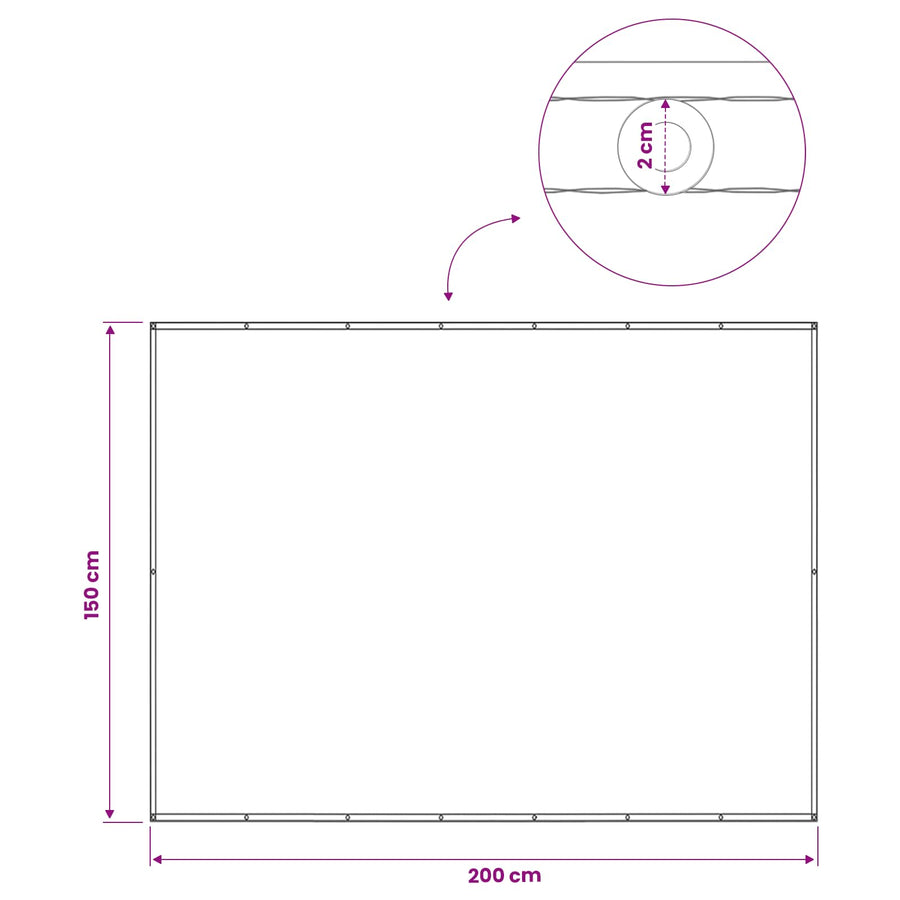 Balkon Privacy Scherm 150 x 200 cm Stof met PU-coating Blauw