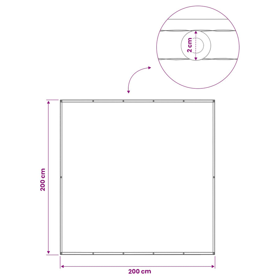 Balkon Privacy Scherm 200 x 200 cm Stof met PU-coating Geel