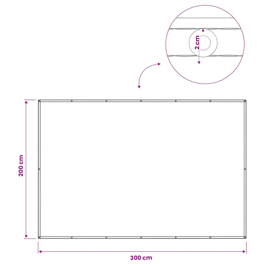Balkon Privacy Scherm 200 x 300 cm Stof met PU-coating Geel