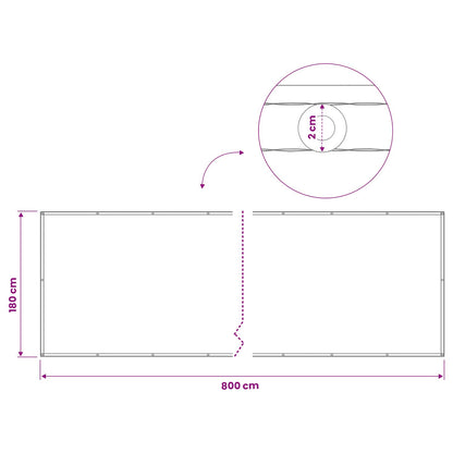 Balkon Privacy Scherm 180 x 800 cm Stof met PU-coating Rood