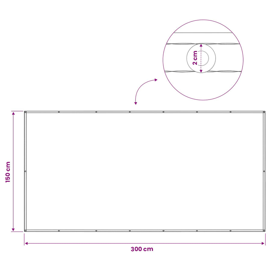 Balkon Privacy Scherm 150 x 300 cm Stof met PU-coating Bruin