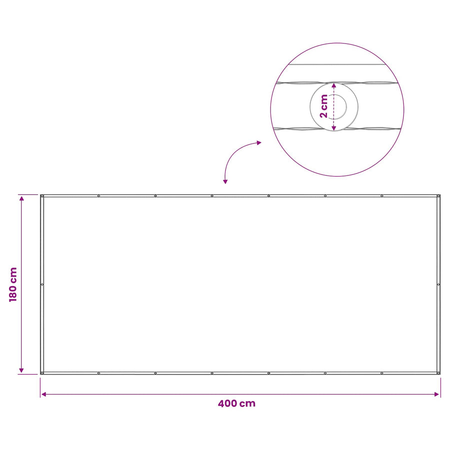 Balkon Privacy Scherm 180 x 400 cm Stof met PU-coating Bruin