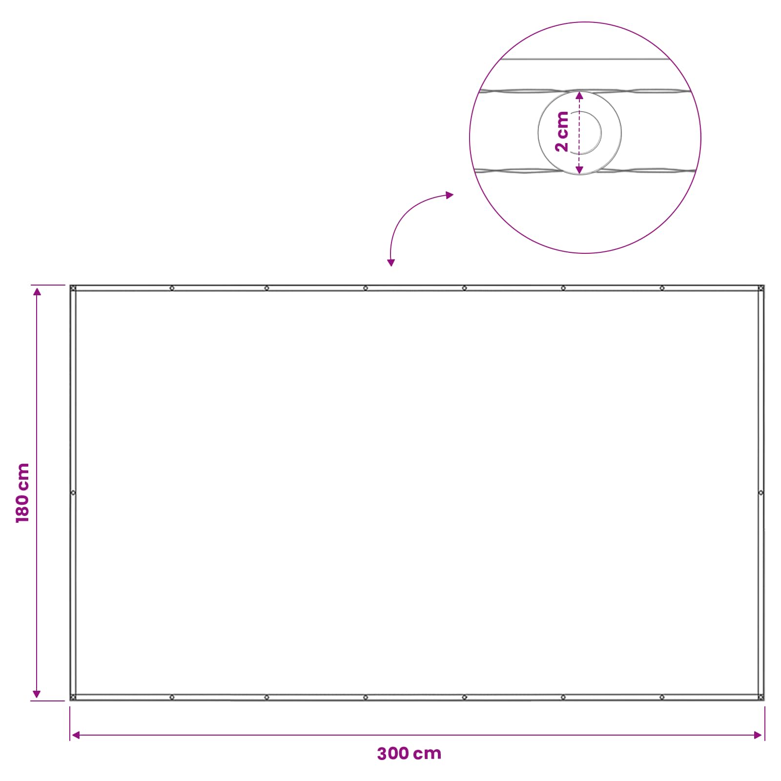 Balkon Privacy Scherm 180 x 300 cm Stof met PU-coating