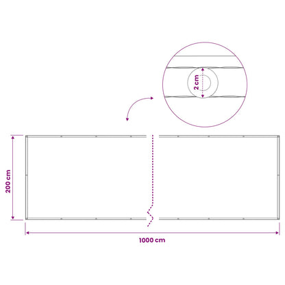Balkon Privacy Scherm 200 x 1000 cm Stof met PU-coating