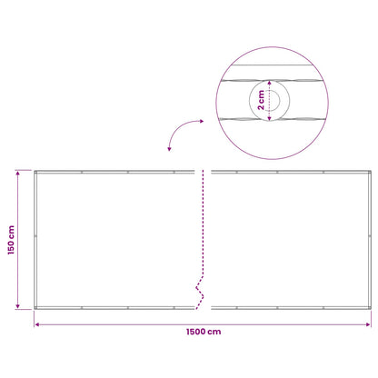 Balkon Privacy Scherm 1,5 x 15 m Stof met PU-coating