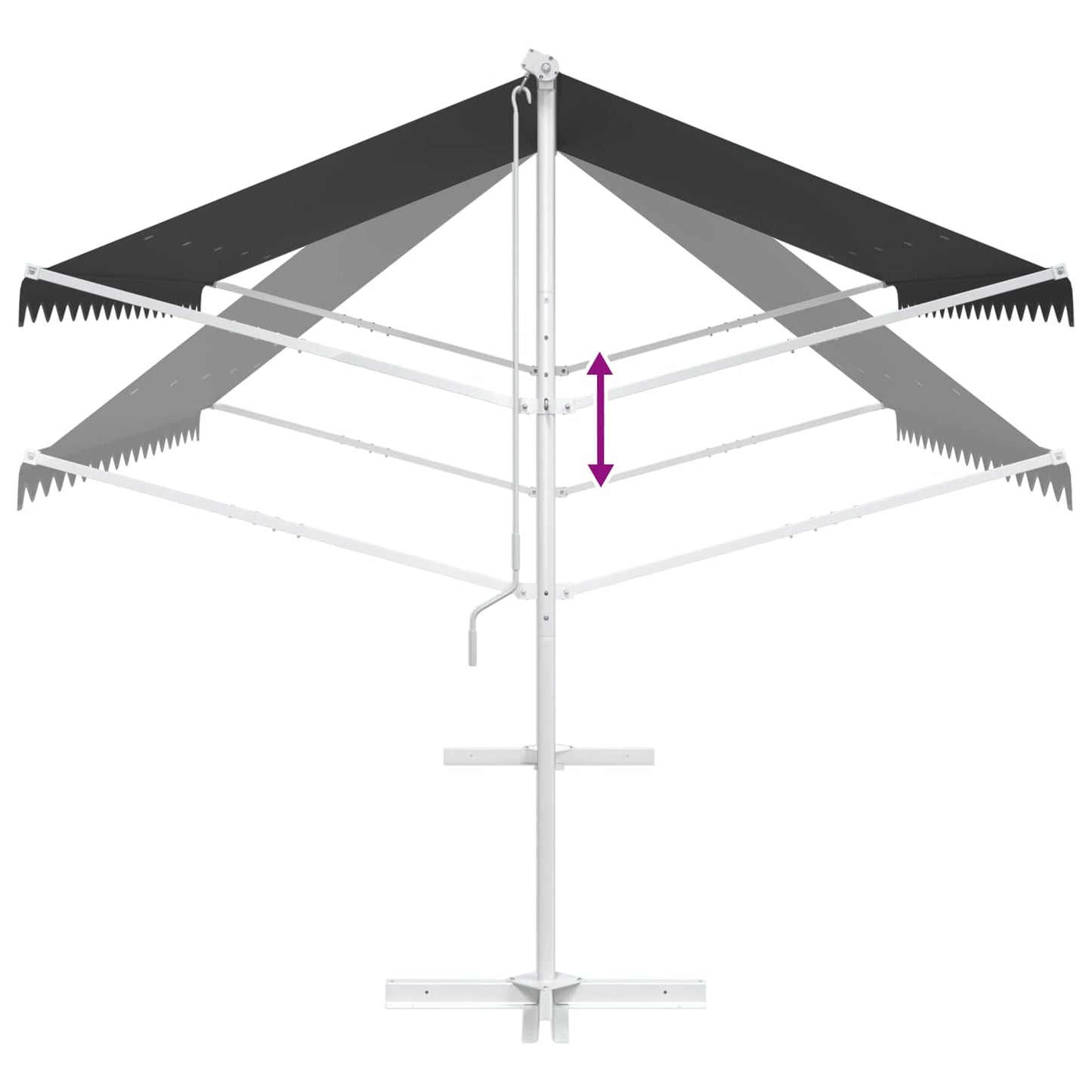 Vrijstaande luifel Antracietkleurig 4 × 3 m Polyester