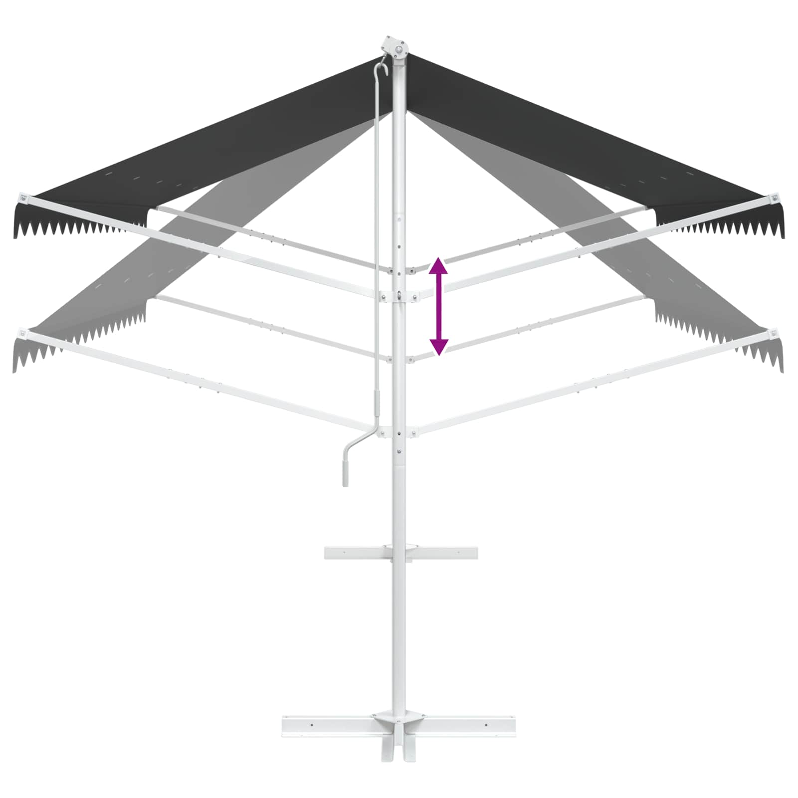 Vrijstaande luifel Antracietkleurig 4 × 3 m Polyester