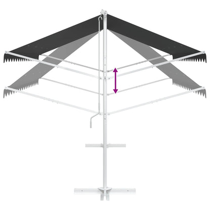 Vrijstaande luifel Antracietkleurig 4 × 3 m Polyester