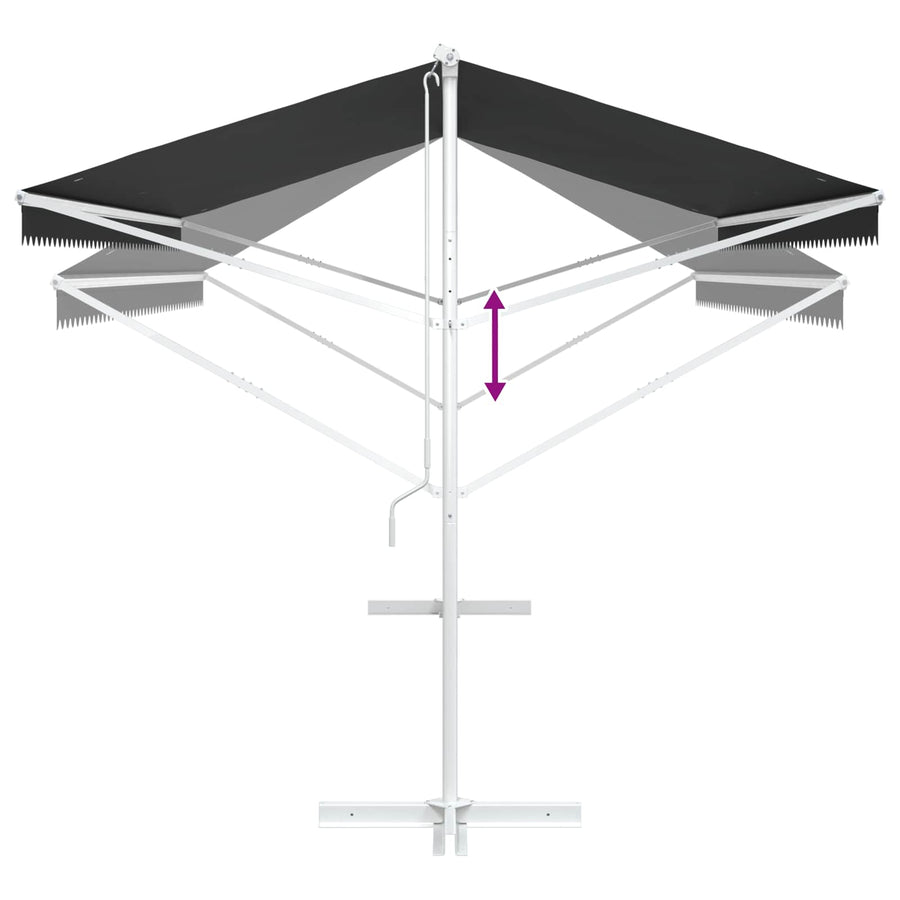 Vrijstaande luifel Antracietkleurig 5 x 3 m Polyester