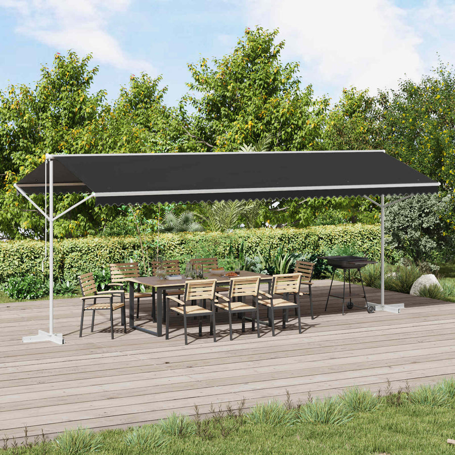Vrijstaande luifel Antracietkleurig 6 x 3 m Polyester