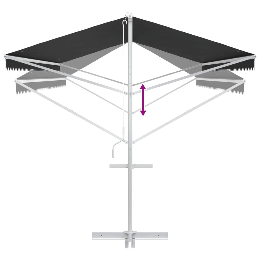 Vrijstaande luifel Antracietkleurig 6 x 3 m Polyester