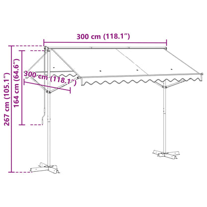 Vrijstaande luifel Grijs 3 x 3 m Polyester