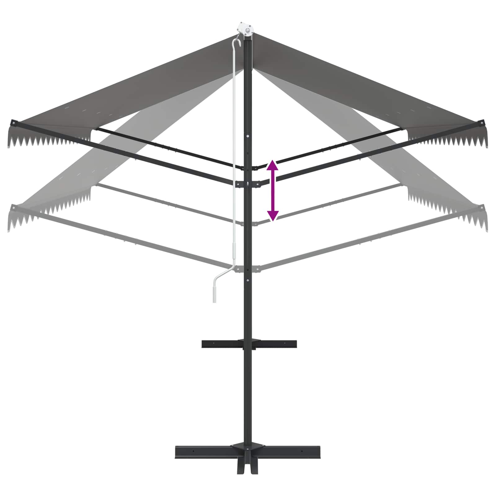 Vrijstaande luifel Grijs 4 × 3 m Polyester