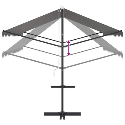 Vrijstaande luifel Grijs 4 × 3 m Polyester