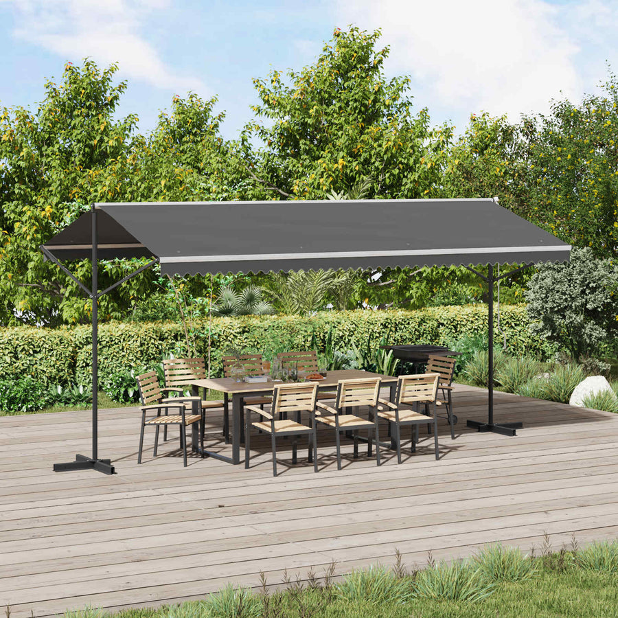 Vrijstaande luifel Grijs 5 x 3 m Polyester