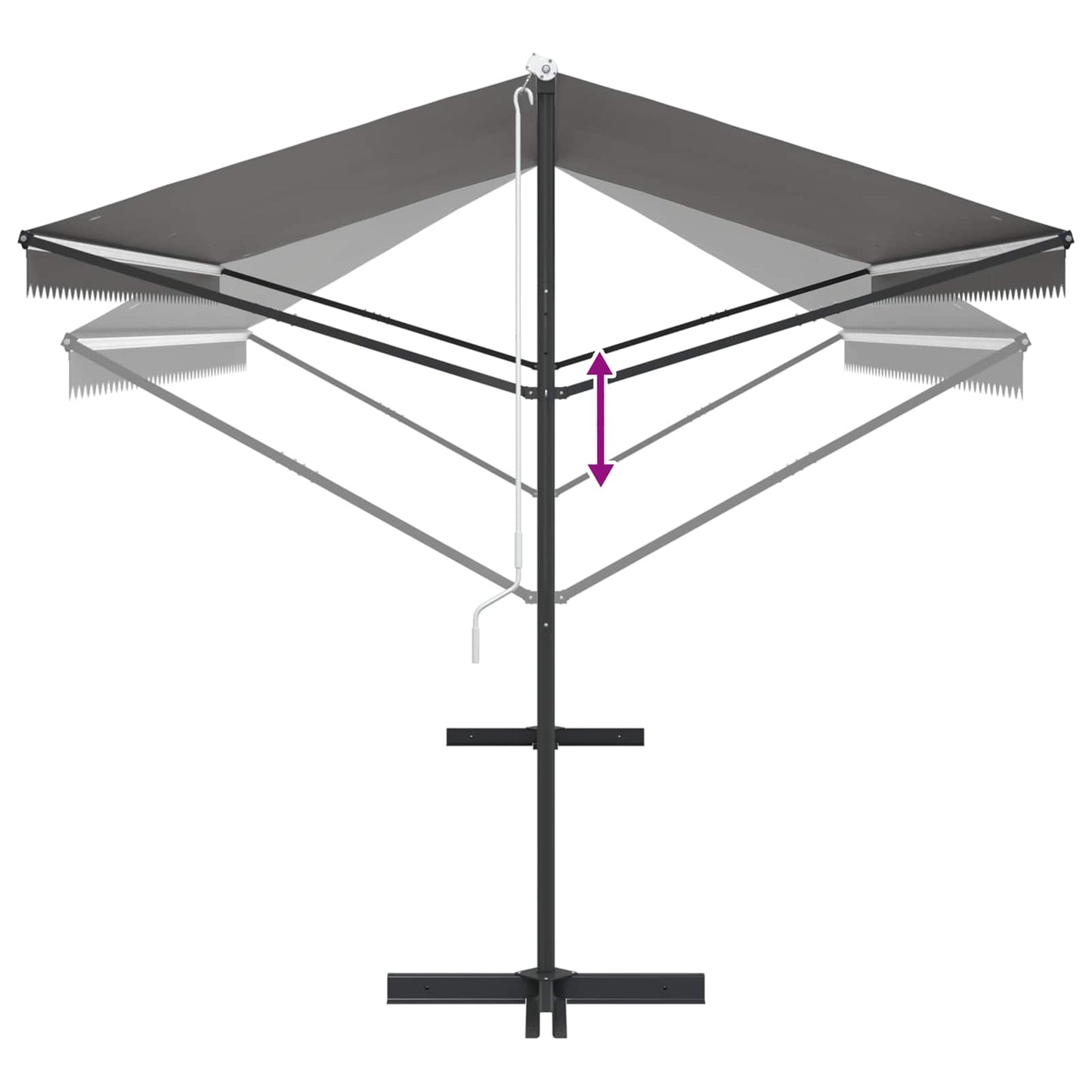 Vrijstaande luifel Grijs 5 x 3 m Polyester