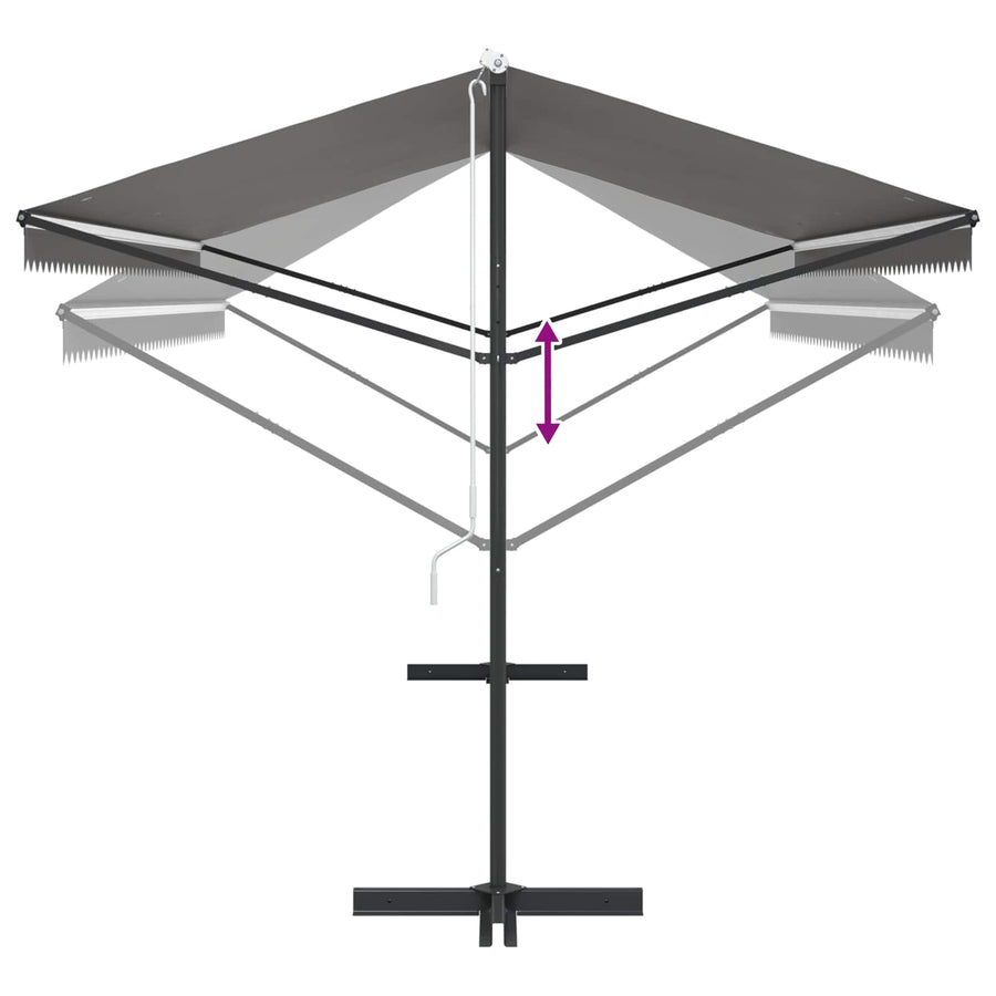Vrijstaande luifel Grijs 5 x 3 m Polyester