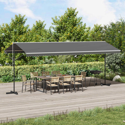 Vrijstaande luifel Grijs 6 x 3 m Polyester