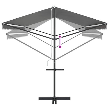 Vrijstaande luifel Grijs 6 x 3 m Polyester