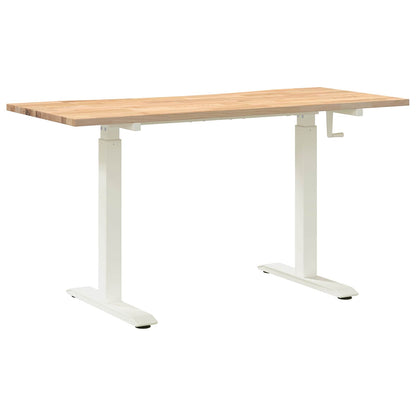 Bureau Wit en Natuurlijk 140 x 60 cm Massief Eikenhout