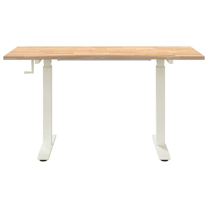 Bureau Wit en Natuurlijk 140 x 60 cm Massief Eikenhout