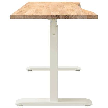 Bureau Wit en Natuurlijk 140 x 60 cm Massief Eikenhout