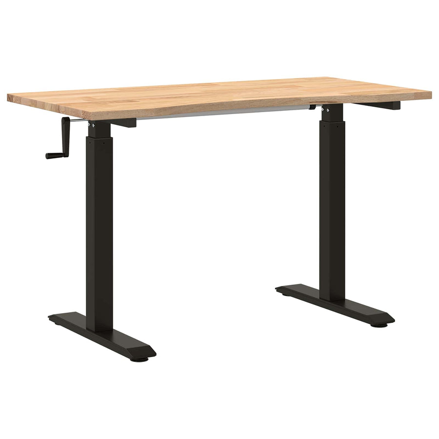 Bureau Zwart en natuurlijk 120 x 60 cm Massief Eikenhout