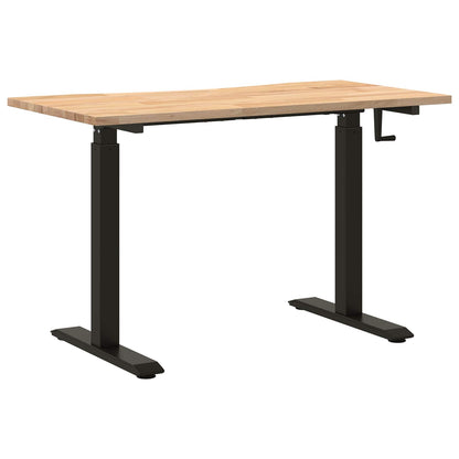 Bureau Zwart en natuurlijk 120 x 60 cm Massief Eikenhout