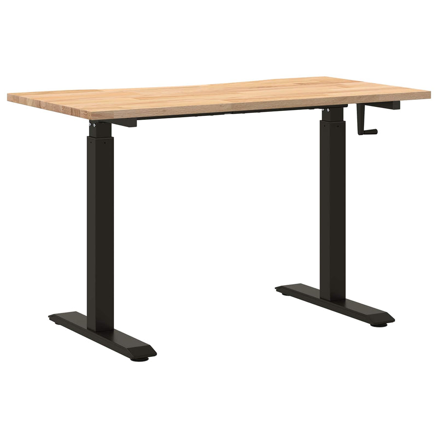 Bureau Zwart en natuurlijk 120 x 60 cm Massief Eikenhout