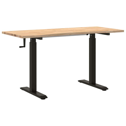 Bureau Zwart en natuurlijk 140 x 60 cm Massief Eikenhout