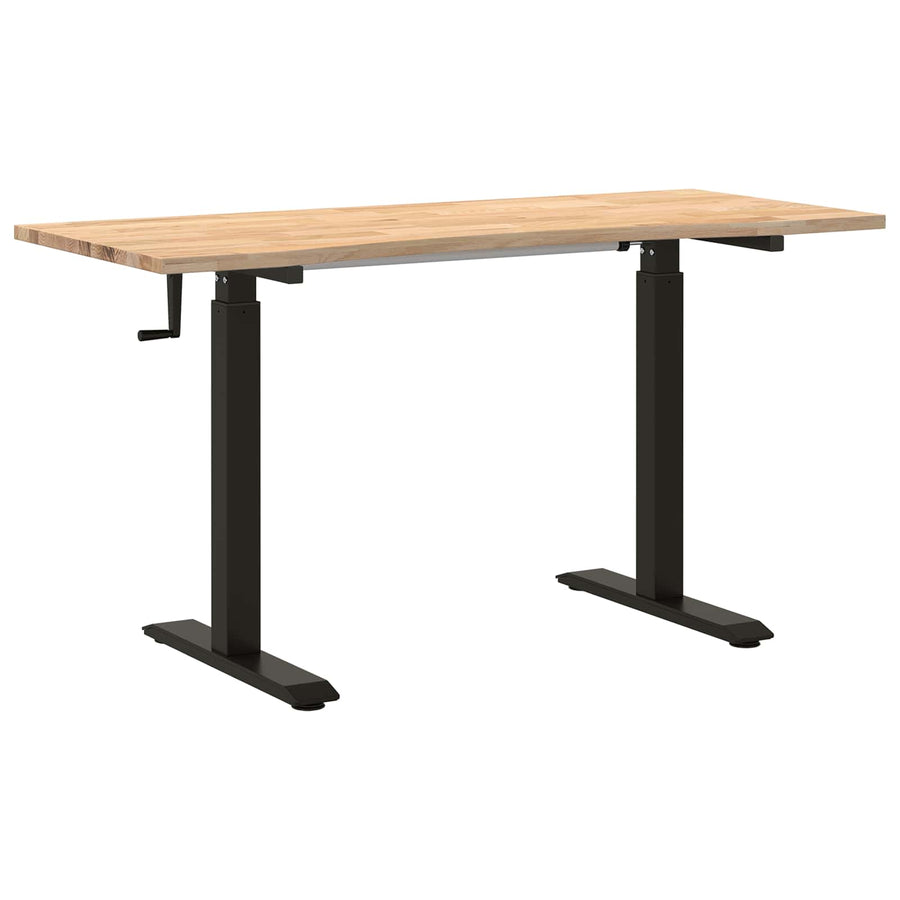 Bureau Zwart en natuurlijk 140 x 60 cm Massief Eikenhout