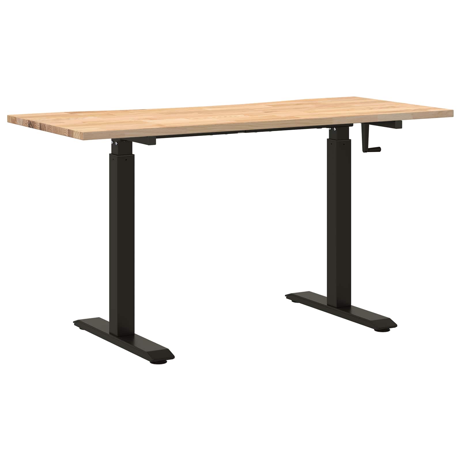 Bureau Zwart en natuurlijk 140 x 60 cm Massief Eikenhout