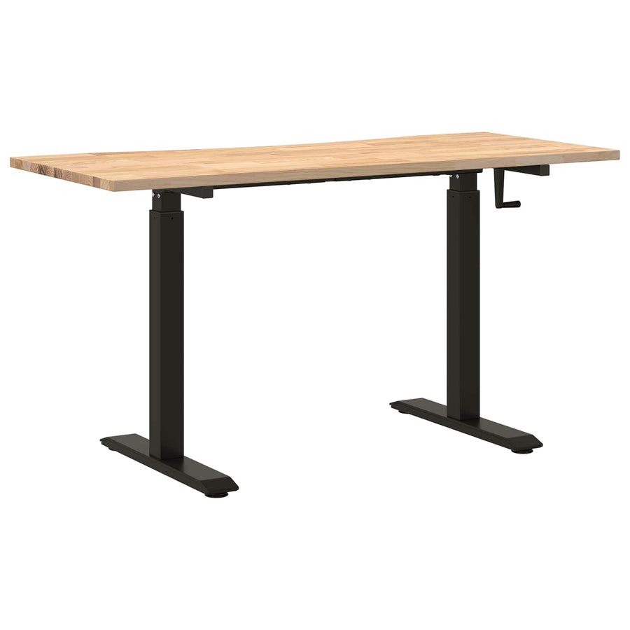 Bureau Zwart en natuurlijk 140 x 60 cm Massief Eikenhout