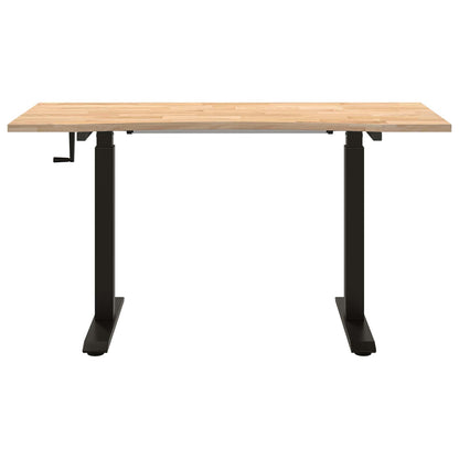 Bureau Zwart en natuurlijk 140 x 60 cm Massief Eikenhout