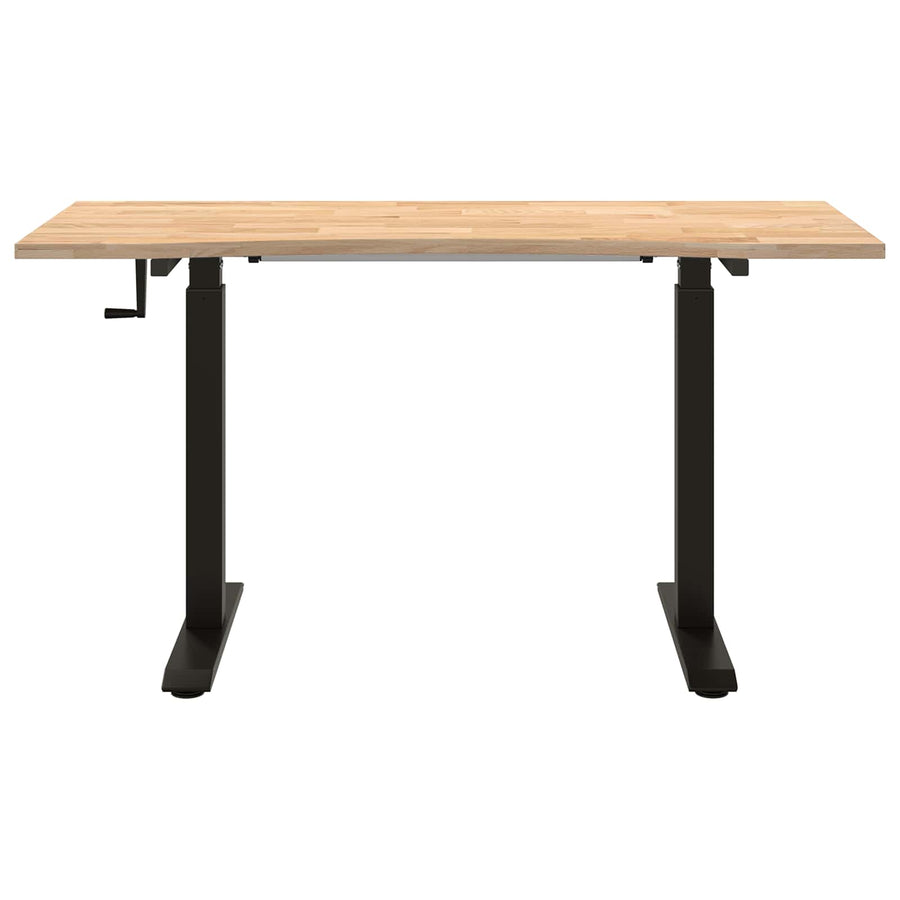 Bureau Zwart en natuurlijk 140 x 60 cm Massief Eikenhout