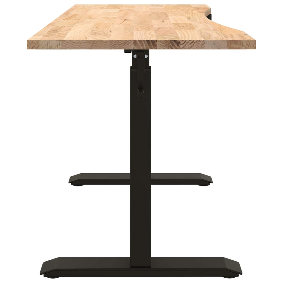 Bureau Zwart en natuurlijk 140 x 60 cm Massief Eikenhout