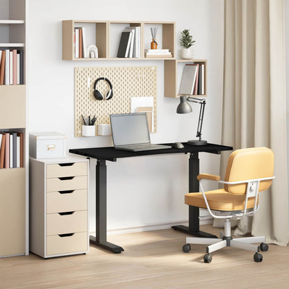Bureau Zwart en Donkerbruin 120 x 60 cm Massief Eikenhout
