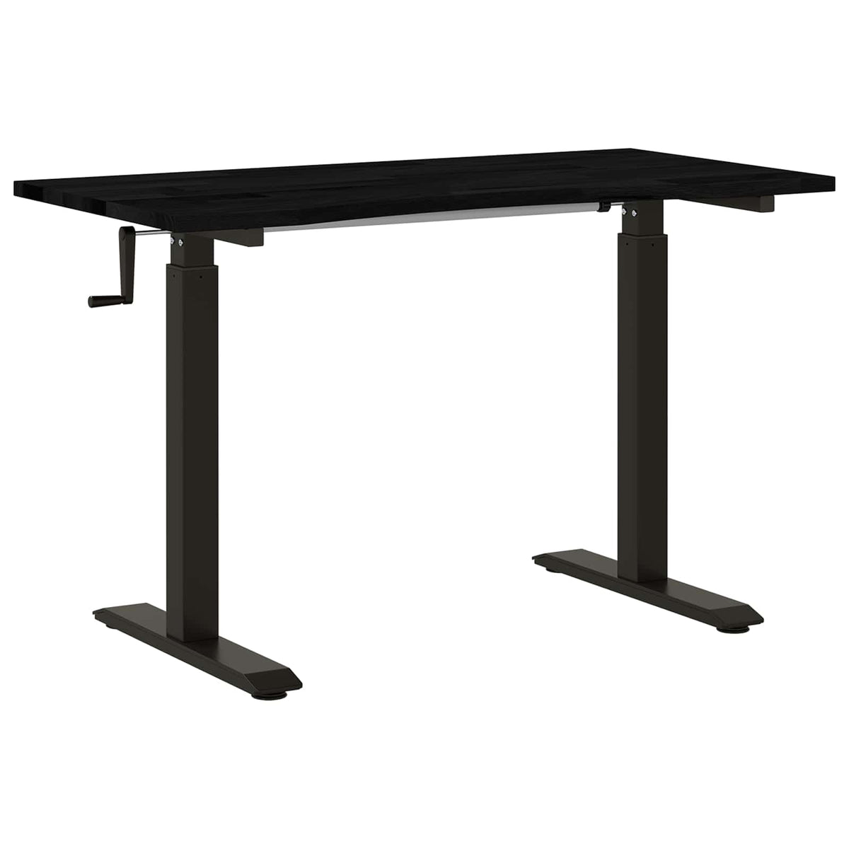 Bureau Zwart en Donkerbruin 120 x 60 cm Massief Eikenhout