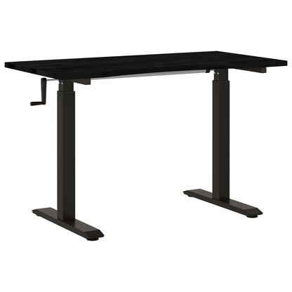 Bureau Zwart en Donkerbruin 120 x 60 cm Massief Eikenhout