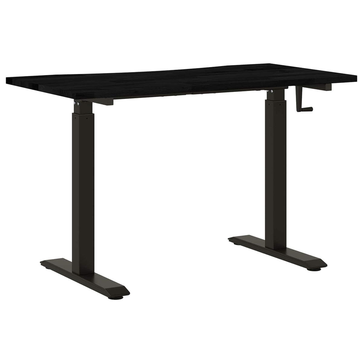 Bureau Zwart en Donkerbruin 120 x 60 cm Massief Eikenhout