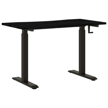 Bureau Zwart en Donkerbruin 120 x 60 cm Massief Eikenhout