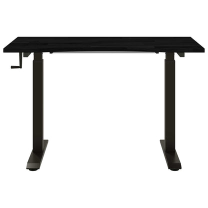 Bureau Zwart en Donkerbruin 120 x 60 cm Massief Eikenhout