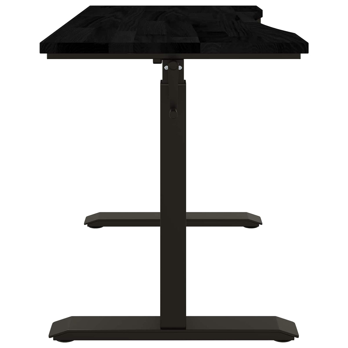 Bureau Zwart en Donkerbruin 120 x 60 cm Massief Eikenhout