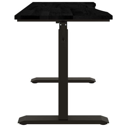 Bureau Zwart en Donkerbruin 120 x 60 cm Massief Eikenhout