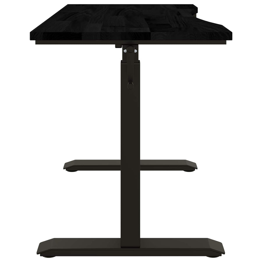 Bureau Zwart en Donkerbruin 120 x 60 cm Massief Eikenhout