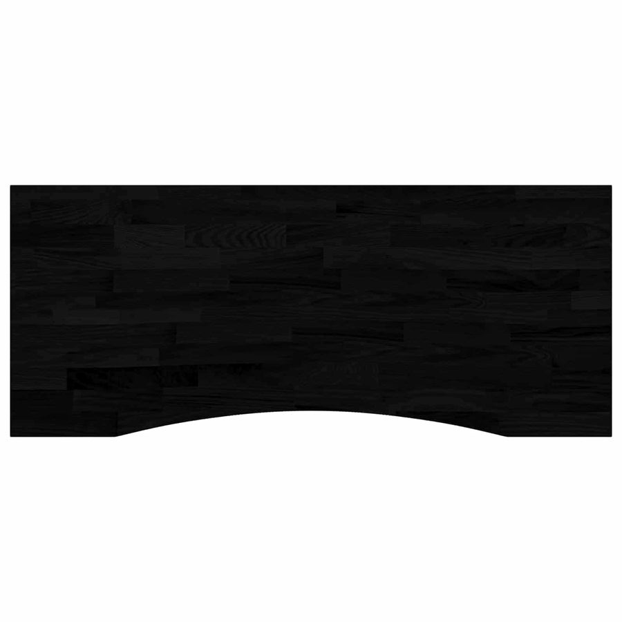 Bureau Zwart en Donkerbruin 120 x 60 cm Massief Eikenhout
