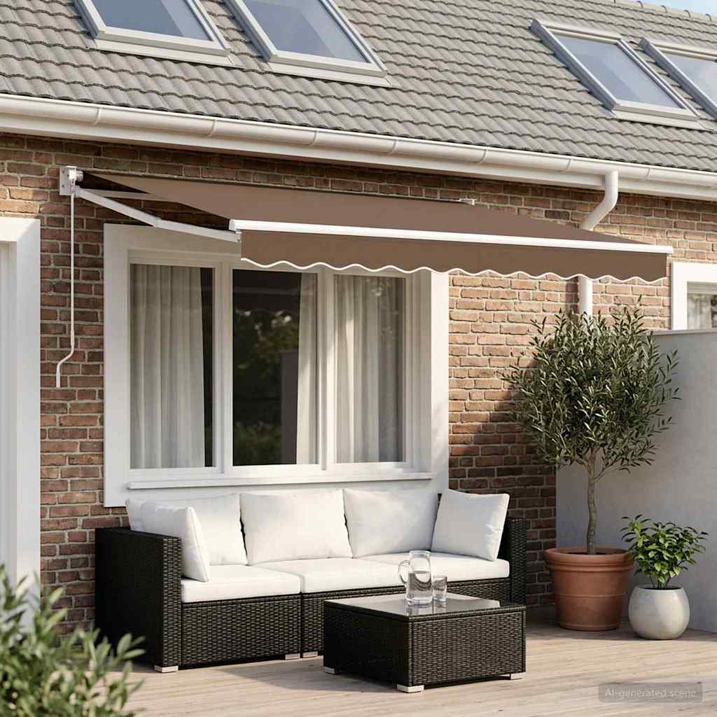 Uitschuifbare luifel Taupe 3 x 2 m 100% Polyester en Aluminium