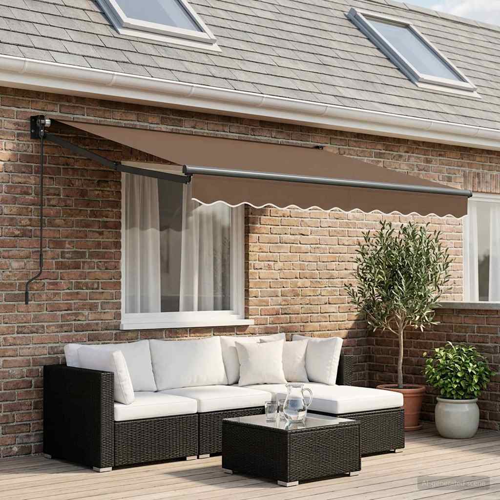 Uitschuifbare luifel Taupe 3 x 2 m 100% Polyester en Aluminium